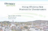 Energy Efficiency Best Practices for Cheesemakers€¦ · Patrick Haller, Ali White Efficiency Vermont. January 23, 2020. Thermal energy efficiency topics • Boiler O&M • Boiler