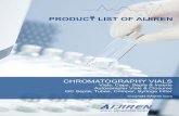 PRODUCT LIST OF AIJIRENCP-84100 Genesis Autosystem GC/XL/AS-2000 Claru 500/600 HS16/40 Integral 4000 ISS-100/200 LC 600, 42 vial tray LC Pllus Turbo Matrix 40/110 Combipal With magnetic
