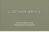 CUSTOMER SERVICE - Pepperdine University€¦ · Customer experience encompasses every aspect of a company’s offering - the quality of customer care, of course, but also advertising,