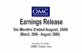 October 12, 2006 OMC Card, Inc. · CRM alliances achieve Win-win-win results (1) Launch co-branded cards ... Mobile application Cards business Debit cards Account-holder confirmation,