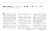 Teaching for Critical Literacy in Social Studies.pedagogy21.pbworks.com/f/teaching+for+critical+literacy.pdf · 2008. 9. 30. · Teaching for Critical Social Studies Literacy in STEVEN