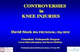 CONTROVERSIES in KNEE INJURIES · 2017. 6. 25. · Management Non operative Activity restriction, Ice, NSAID, Biomechanics, Stretching, McConnell taping, Patellofemoral brace •