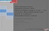 Development Application for Reconfiguring a Lot (1 Urban … · 2014. 9. 24. · Development Application for Reconfiguring a Lot – (1 Urban Residential Lot into 2 Urban Residential