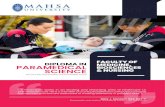 Diploma in Paramedical Science - MAHSA University · 2020. 2. 17. · DIPLOMA IN PARAMEDICAL SCIENCE. Paramedics are often the first on hand, at the time of patients’ greatest needs,