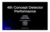 4th Concept Detector Performance · 2018. 11. 5. · Pad Outer2: Width 0.34 cm Length 0.85 cm 5 MuMega rows 512 pixels with 55 µm x 55 µm Cluster statistics included (30/cm) ε=