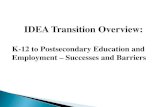 IDEA Transition Overview - DOL · 4/23/2015  · IDEA Transition Overview; U.S. Department of Education; IDEA Partnership; K-12 to Postsecondary Education and Employment – Successes