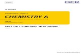 Examiners’ report CHEMISTRY A - Revisely · A Level Chemistry A -H432/02 - Summer 2018 Examiners’ report . ... Question 19(b) ... of the haloalkane formed and scores the first