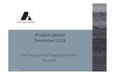 Project Update December 2012 - Asia Iron 2012/121204... · 2015. 7. 16. · Project Update December 2012 The Extension Hill Magnetite Project Asia Iron 01-900-PM-TEM-0013 Revision