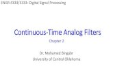 Continuous-Time Analog Filtersmbingabr/DSP/Ch2... · Continuous-Time Analog Filters Chapter 2. Dr. Mohamed Bingabr. University of Central Oklahoma. ENGR 4333/5333: Digital Signal