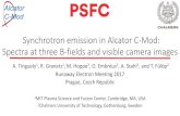 Synchrotron emission in Alcator C-Mod: Spectra at three B ... · Synchrotron emission in Alcator C-Mod: Spectra at three B-fields and visible camera images A. Tinguely 1, R. Granetz
