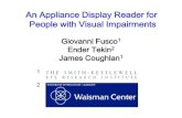 An Appliance Display Reader for People with Visual Impairments · tactile symbol. 8 System components (2) ... region specifying precise locations of text fields in display (and optionally