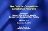 The Case for Competition Compliance Programs€¦ · 07/12/2010  · Corporate Compliance, at Bell Atlantic Corporation, where he was the lawyer for Bell Atlantic's worldwide corporate