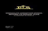 IMMACULATE CONCEPTION SCHOOL · 2020. 8. 5. · Immaculate Conception School has developed a re-admittance to school plan for employees and students after recovering from COVID-19.