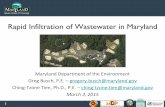 Rapid Infiltration of Wastewater in Maryland€¦ · Effluent applied onto Solomons RI Basin with effluent limitations :TN