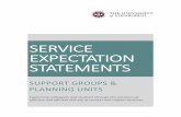 SERVICE EXPECTATION STATEMENTS · Service Expectation Management is one of the three components of RA2018 along with Planning discussions and decisions, and the Resource Allocation