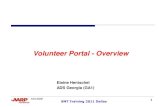 Volunteer Portal - Overview · Volunteer Portal Overview Access, register and log-in Portal menu organization User Guidelines • Support / Resources Training resource for volunteer