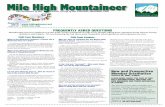 Mile High Mountaineer - CMCDenver.org€¦ · DS&L sends an Appreciation Card to those who receive Compliments and follows up personally on Complaints. The trip survey asks participants