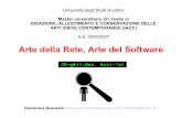 Arte della Rete, Arte del Software - domenico quarantadomenicoquaranta.com/public/pdf/SY_UDINE_0607.pdf · autodenominazione (Futurismo, Dada, Surrealismo); - la contrapposizione