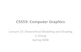 CS559: Computer Graphicspages.cs.wisc.edu/~lizhang/courses/cs559-2010s/... · CS559: Computer Graphics Lecture 15: Hierarchical Modeling and Shading Li Zhang Spring 2008. Today •Finish