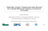 High Spin Cycles: Topping the Spin Record for a Single ...obelix.physik.uni-bielefeld.de/~schnack/talks/talk-schnack-aps-2018.… · High Spin Cycles: Topping the Spin Record for