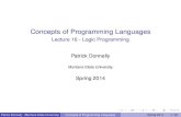 Concepts of Programming Languagesfac.ksu.edu.sa/sites/default/files/16-logicprogramming.pdf · Logic programming language or declarative programming language Express programs in a