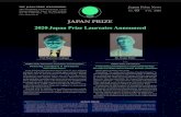 2020 Japan Prize Laureates Announced · a certificate of merit and a prize medal. A cash prize of 50 million yen is also presented to each prize category. The creation of the Japan