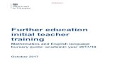 Further education initial teacher training - Bursary Guide · Section 2 - Core Bursary Award Eligibility and Duration Eligibility 1. Bursaries are only for those trainees taking a