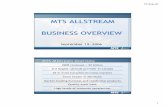 MTS ALLSTREAM BUSINESS OVERVIEW - Bell MTS · MTS Allstream is a strong proponent of pro-competitive regulation and policy We are the leading national competitive provider Competition