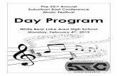 The 32 Annual Suburban East Conference Music Festival Day Program · 2019. 5. 2. · Music Festival Day Program White Bear Lake Area High School Monday, February 4th, 2019 . 2019