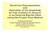 World line Representation and Derivation of the Amplitude ...aesop.phys.utk.edu/ph611/2012/projects/presentations/Hussein.pdf · by Mostafa Hussein supervised by Professor George