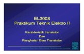 EL2008 Praktikum Teknik Elektro II...Transistor Aktif sebagai Penguat • Untuk aplikasi penguat diinginkan iC = i B β • Untuk sinyal kecil dapat dianggap linier – Syarat masih