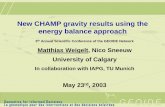 New CHAMP gravity results using the energy balance approach · Matthias Weigelt, Nico Sneeuw University of Calgary In collaboration with IAPG, TU Munich ... • → radial component