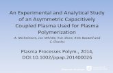 An Experimental and Analytical Study of an Asymmetric … · 2018. 11. 8. · Global model (Asymmetric) •Assume Z plasma ~ 0 and discharge is two capacitors in series •Plasma