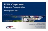 3Q12 Investor Presentation 10.31.2012€¦ · 11/5/2012  · Investor Presentation Third Quarter 2012 Dated: November 5, 2012 Vincent J. Delie, Jr. ... additional measures of operating