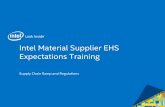 Intel Material Supplier EHS Expectations Training Material... · 2015. 5. 7. · Global regulatory expectations are evolving, ... Turkey, Ukraine RoHS Japan Chemicals Vietnam GHS