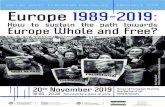 Václav Havel European Dialogues brussels 2019 Europe 1989 ... · the Berlin Wall and the Velvet Revolution. The event is held under the auspices of Věra Jourová, EU Commissioner