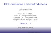 OCL omissions and contradictions - Eclipse€¦ · 21-March-2012 OCL omissions and contradictions Made available under EPL 1.0 OCL 2.5 Goals UML 2.5 aligned consistent Modeled OCL