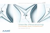 Sterile Processing: Knowledge, Skills, Competencies · scope of sterile processing: decontamination, assembly, inspection, packaging, sterilization, monitoring, and storage of sterile