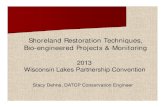 Shoreland Restoration Techniques, Bio-engineered Projects ...€¦ · Shoreland Restoration Techniques, Bio-engineered Projects & Monitoring Stacy Dehne, DATCP Conservation Engineer