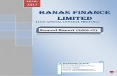 BANAS FINANCE LIMITED · 2017. 6. 29. · REGISTERED OFFICE OF THE COMPANY AT E-109, CRYSTAL PLAZA, NEW LINK ROAD, OPP. INFINITY MALL, ANDHERI (WEST), MUMBAI-400053. ORDINARY BUSINESS: