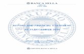 REPORT AND FINANCIAL STATEMENT AT 31 DECEMBER 2014 · BIELLA Since 1886 REPORT AND FINANCIAL STATEMENT AT 31 DECEMBER 2014 13900 Biella (Italia) – Piazza Gaudenzio Sella, 1 Tel.