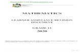 LEARNER ASSISTANCE REVISION DOCUMENT€¦ · LEARNER ASSISTANCE REVISION DOCUMENT GRADE 11 2020 This document has been compiled by the FET Mathematics Subject Advisors together with