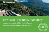 CITY LIGHT LOW INCOME STRATEGY · 2019. 12. 27. · WEATHERIZATION ASSISTANCE FOR LOW INCOME Office of Housing’s HomeWise Program •Weatherization of low-income homes oSingle-family
