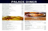PALACE DINER · Cheese Omelette 7.99 Ham or Bacon & Cheese Omelette 8.99 Cheesesteak Omelette 9.99 Meat Lovers Omelette 10.99 Ham, bacon & sausage Spinach & Feta Omelette 9.50 Western