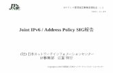 Joint IPv6 / Address Policy SIG報告2001/11/09  · IPv6 アドレス割り振りの初期移行期間延長の提案 ～提案内容～ • 暫定ポリシでの初期移行期間