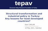 Structural transformation and industrial policy in Turkey ...kisi.deu.edu.tr/sedef.akgungor/Current topics in Turkish Economy... · GDP per capita in Turkey as percentage of GDP per