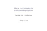 Adaptive treatment assignment in experiments for policy choice · The rate-optimal assignment: Lemma 2 From Glynn and Juneja (2004): Characterize d as a function of the treatment