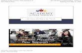 Academy of Peer Services | Virtual Learning Community · 2020. 5. 27. · Academy of Peer Services, Faces and Places of Peer Support Series Peer Workforce Implementation - Session