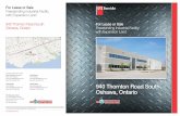 940 Thornton Road South Oshawa, Ontario · DTZ Barnicke Limited, Real Estate Brokerage 04/2012. *Sales Representative For Lease or Sale Freestanding Industrial Facility with Expansion