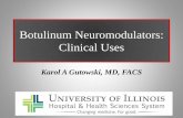Botulinum Neuromodulators: Clinical Uses · 2020. 1. 27. · spread of toxin effect from injection site after local injection –Not reported in cosmetic uses •Risk Evaluation and